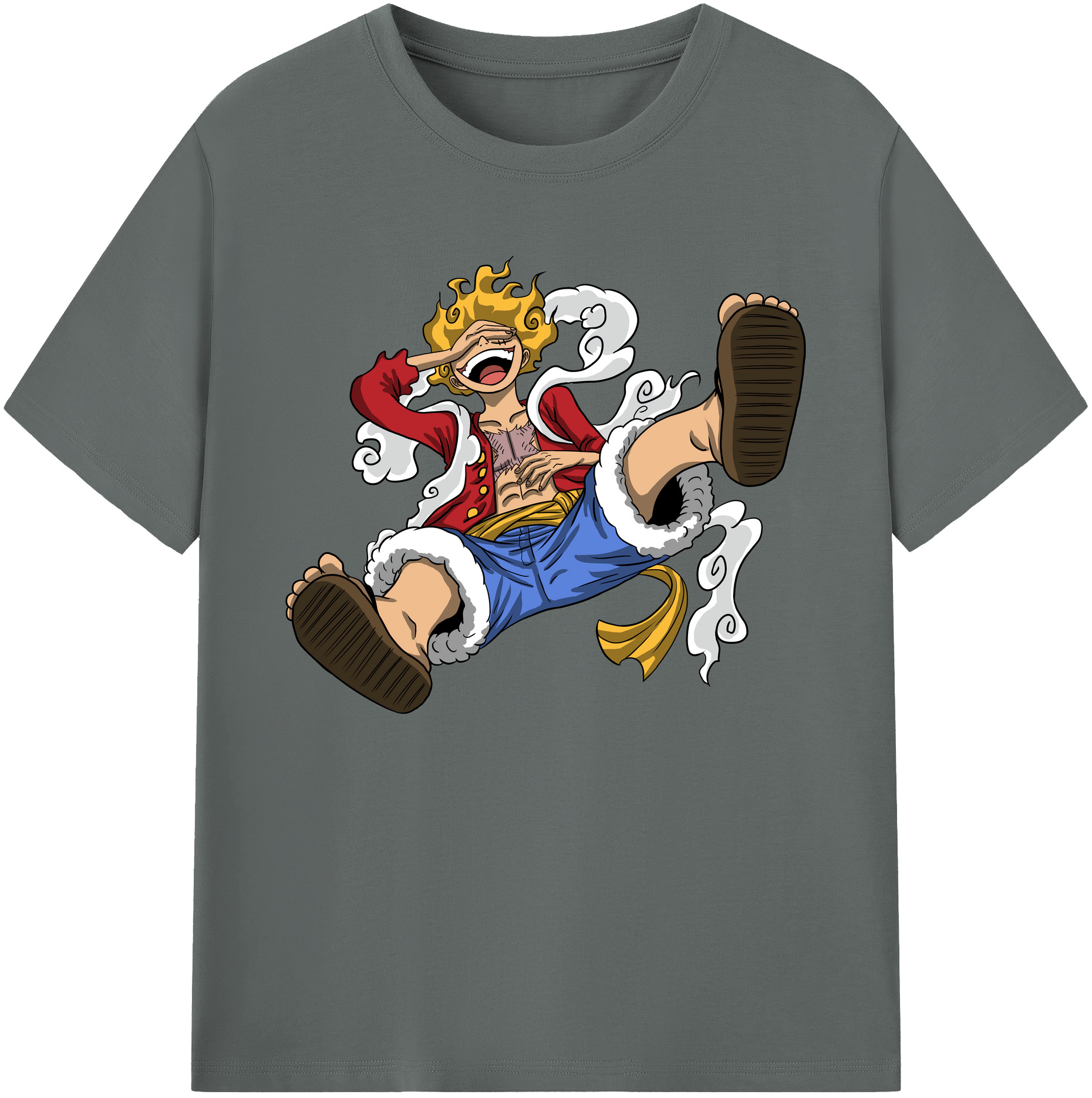 ワンピース モンキー・D・ルフィ ONE PIECE Monkey D. Luffy 綿100％ メンズ半袖Tシャツ｜肌触りやわらか＆通気性